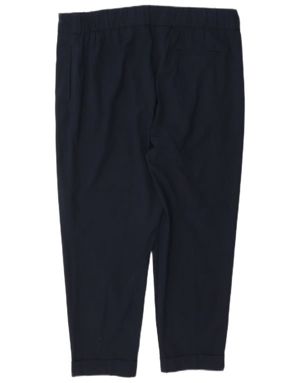 Marks & Spencer Dame Cropped Trousers UK 16 Large W34 L25 Navy Blue