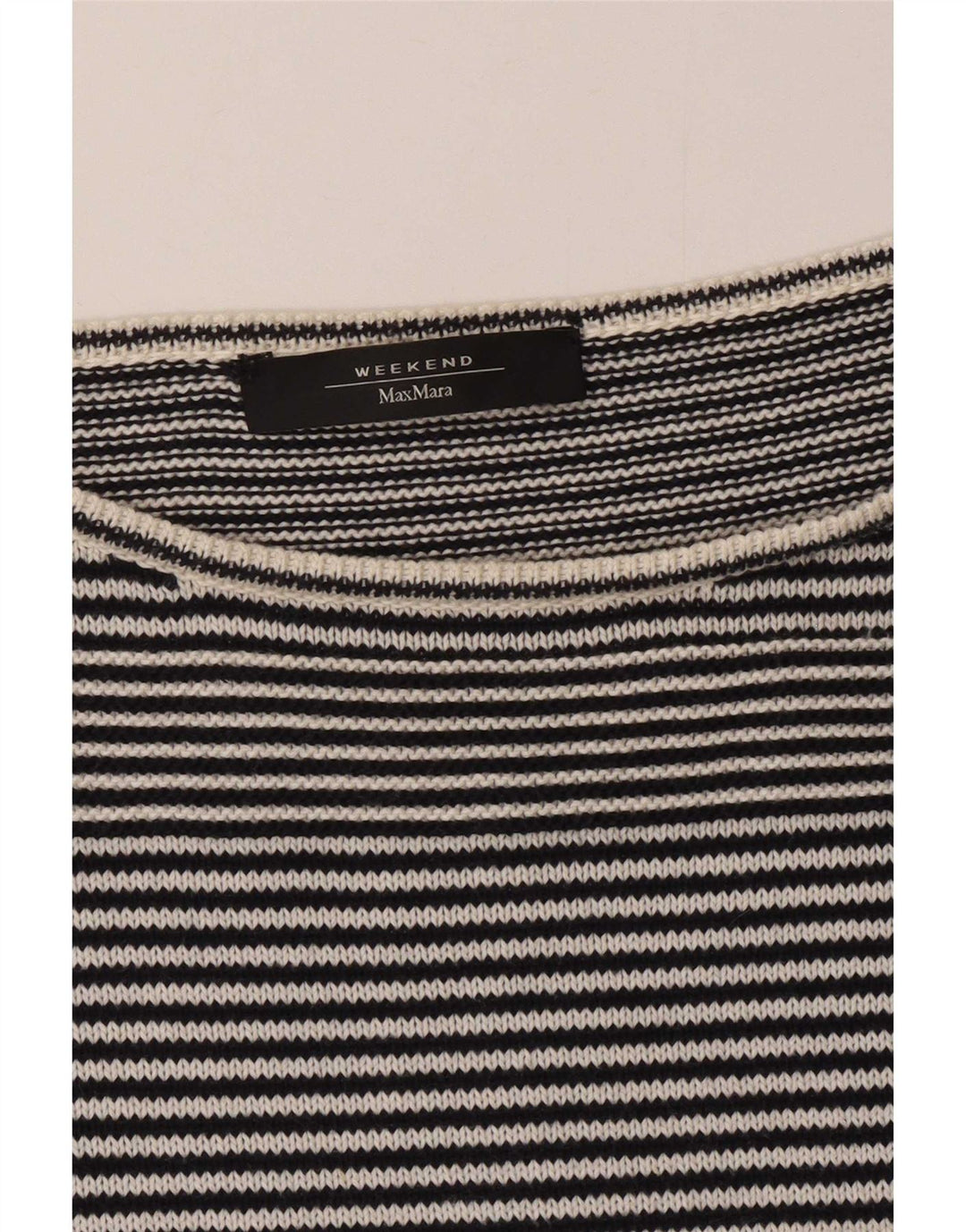 Max Mara Dame Weekend Top Langærmet UK 16 Stor Sort Nålestribe