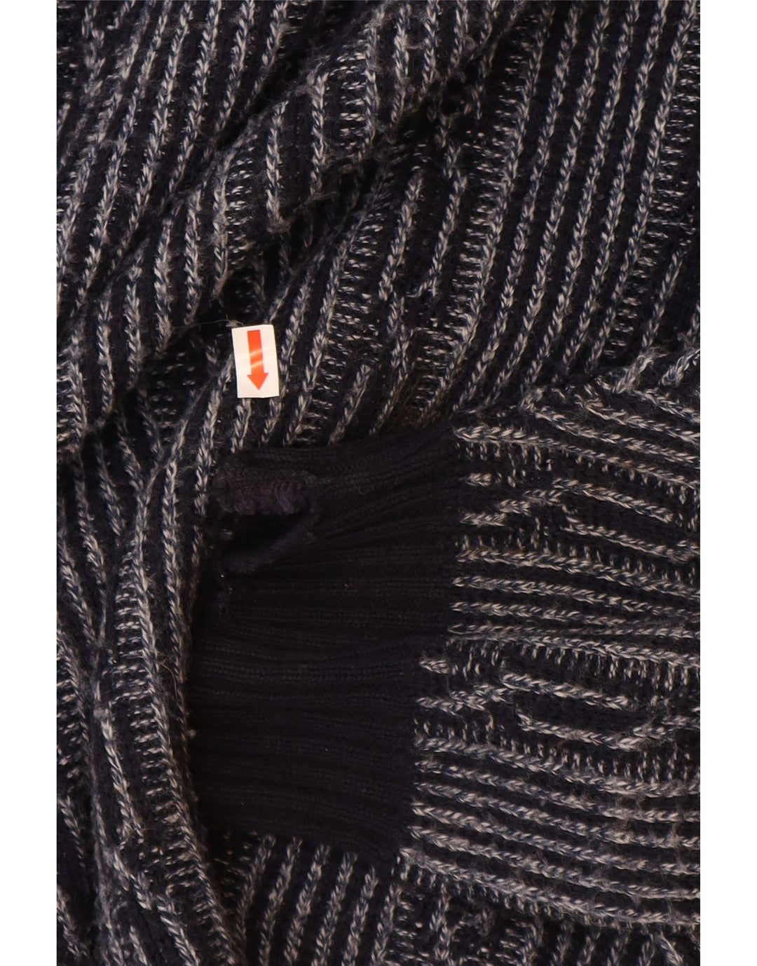 C & A Herre Boat Neck Jumper Sweater Large Navy Blue Fair Isle Polyacrylic