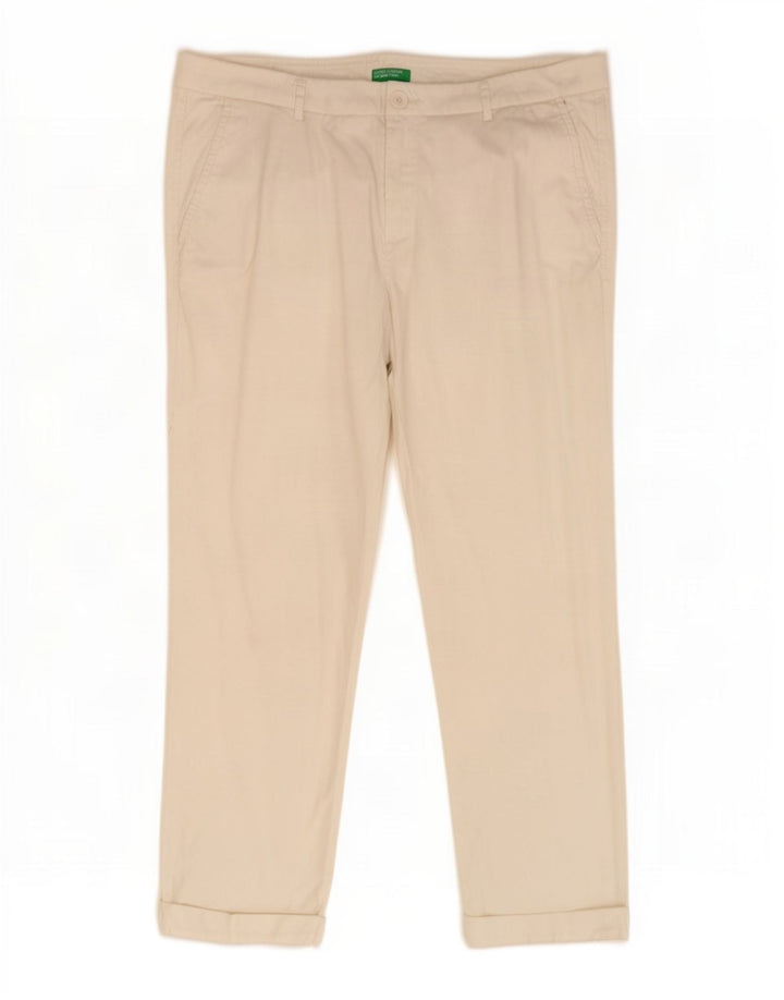 Benetton lige cropped bukser til kvinder W32 L25 Hvid