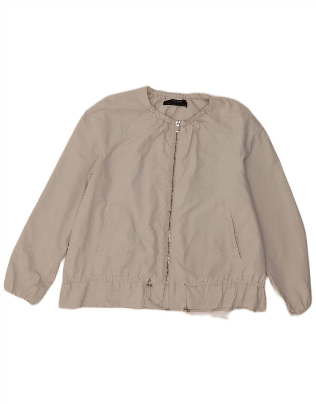 Zara Womens Bomber Jacket UK 16 Large Grå Polyester