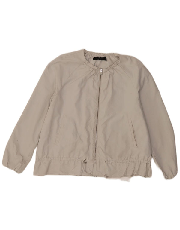 Zara Womens Bomber Jacket UK 16 Large Grå Polyester