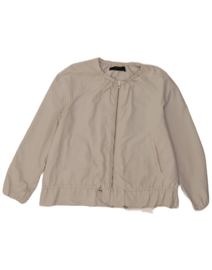 Zara Womens Bomber Jacket UK 16 Large Grå Polyester