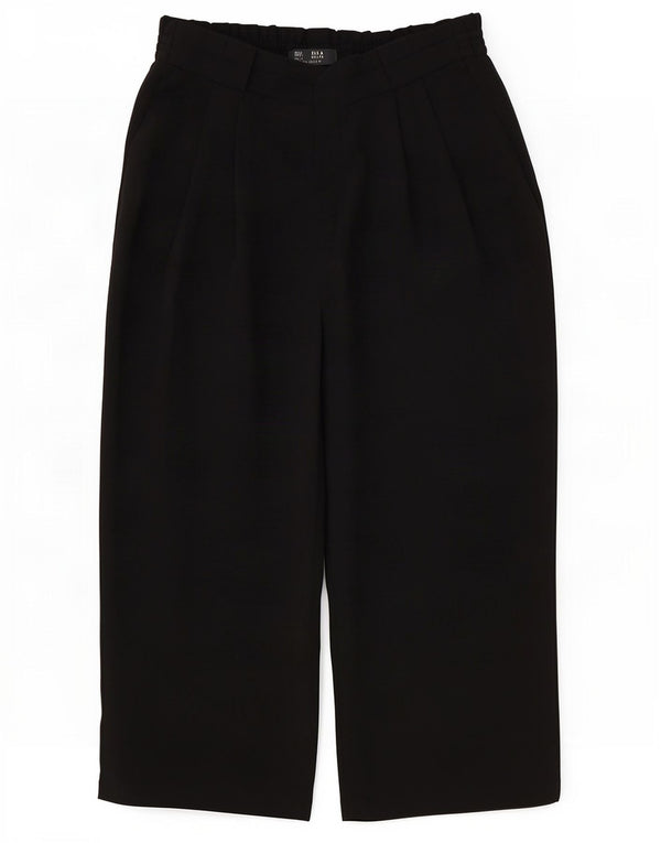 Zara Dame Pegged Capri Bukser Large W30 L22 Sort Polyester