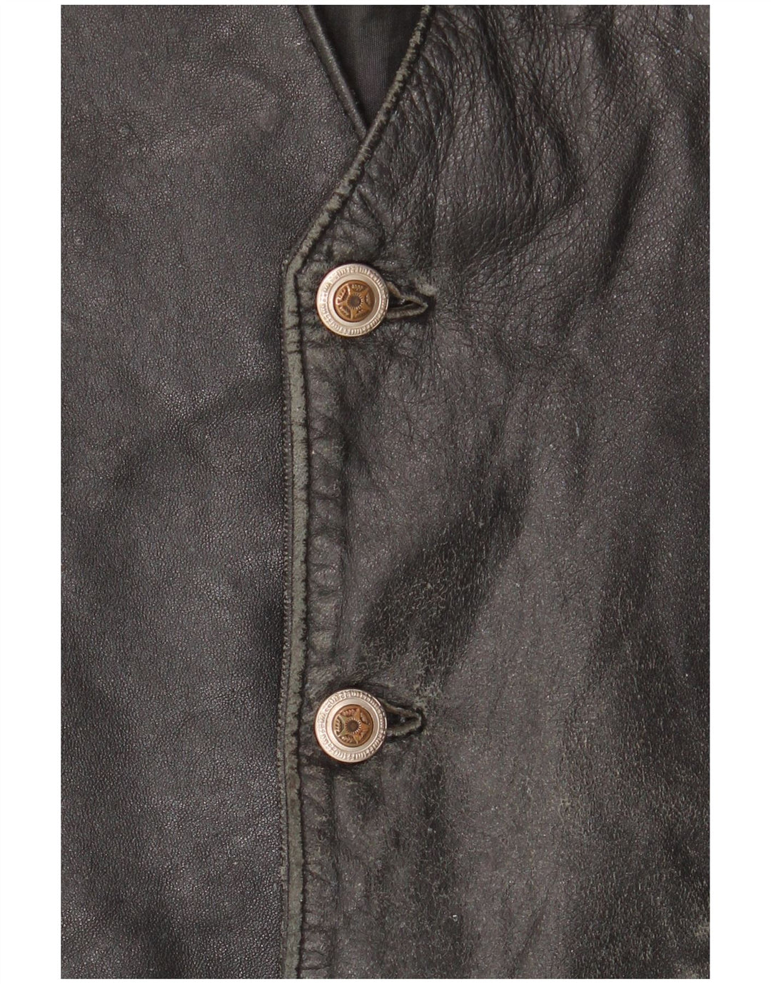 VINTAGE Lædervest til mænd IT 52 Stort sort læder