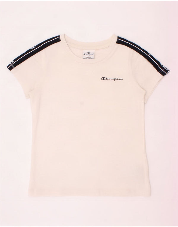 Champion Boys Grafisk T-Shirt Top 7-8 år Lille hvid Colourblock Bomuld