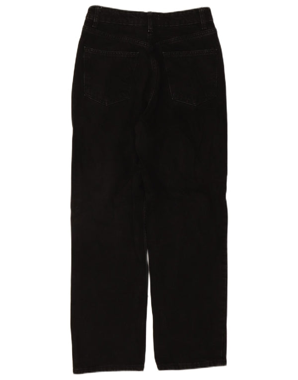 Zara Dame Højtarmede Løse Jeans EU 36 XS W26 L26 Sort