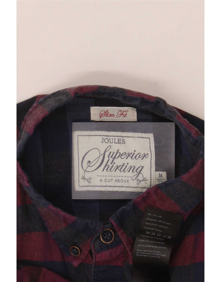 Joules Herre Slim Fit Flanell Shirt Medium Burgundy Gingham Cotton