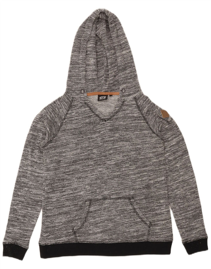 Animal Womens Oversized Hoodie Jumper UK 10 Small Grå Flecked Polyester