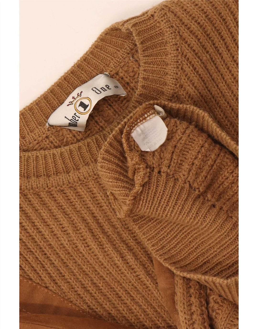 Nummer 1 herre sweater med rund hals XL brun uld