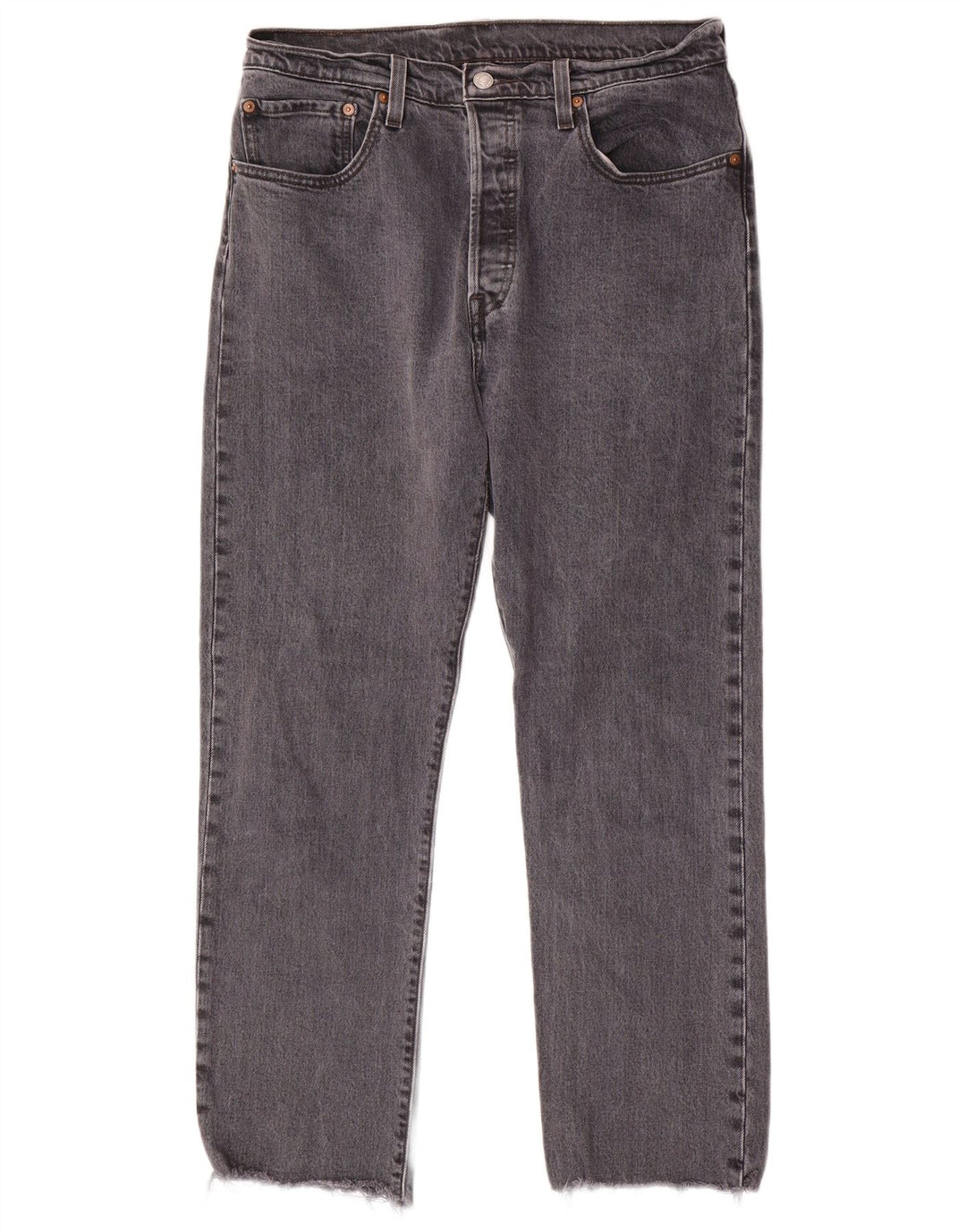 LEVI'S Herre 501 Straight Jeans W31 L28 Grå Bomuld