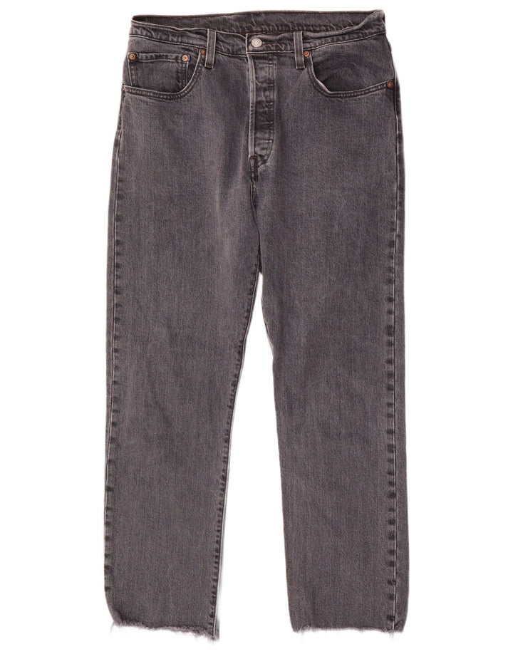 LEVI'S Herre 501 Straight Jeans W31 L28 Grå Bomuld