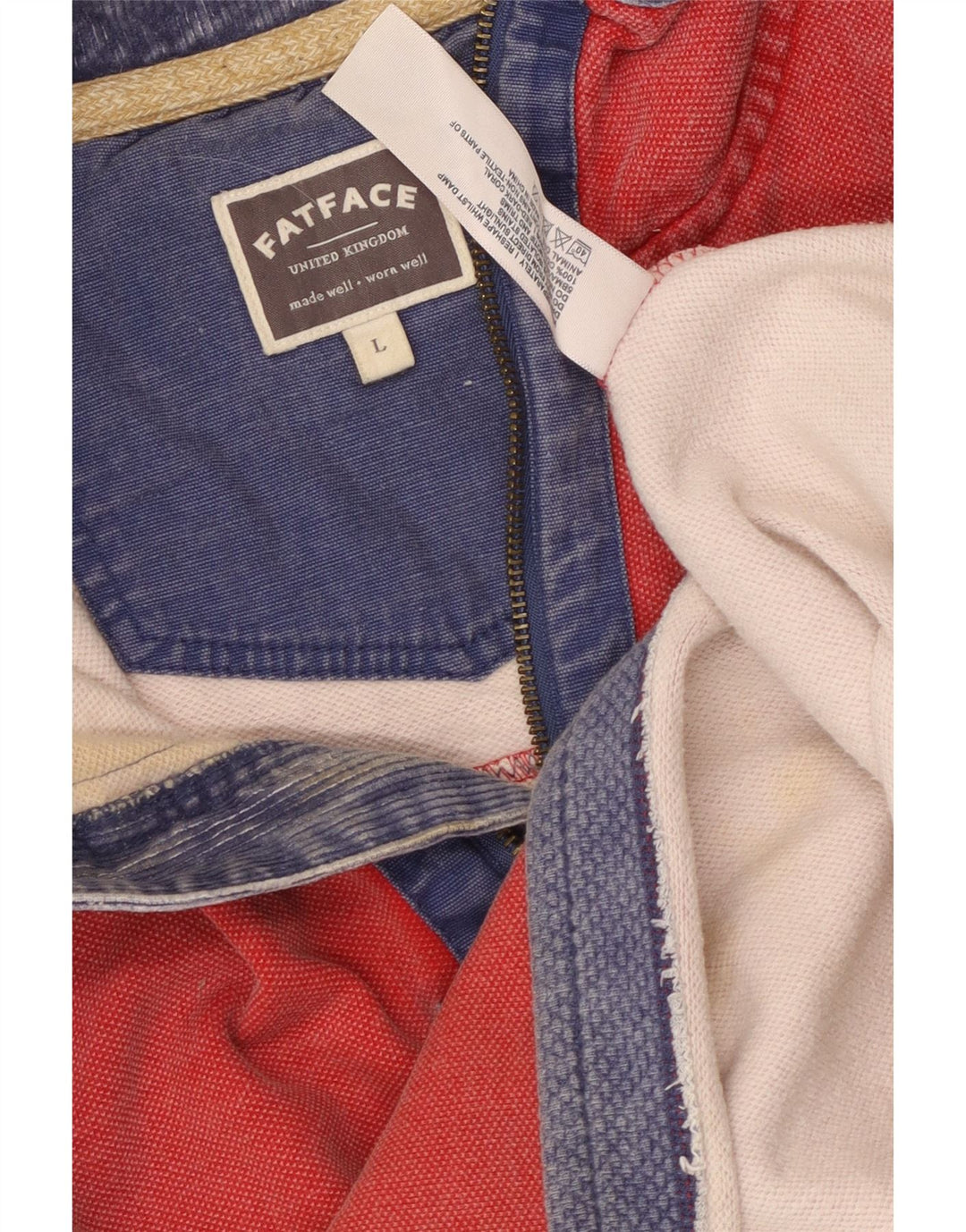 Fat Face Herre Zip Neck Sweatshirt Jumper Large Rød Bomuld