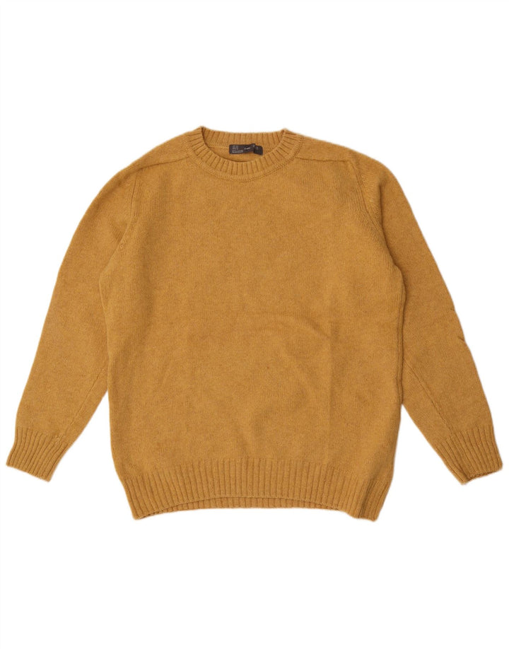 Zara Herre sweater med rund hals XL gul uld
