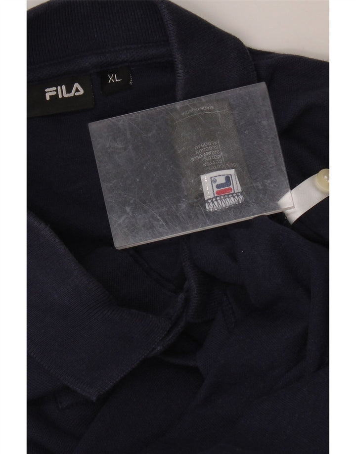 FILA Mens Polo Shirt XL Navy Blue Cotton