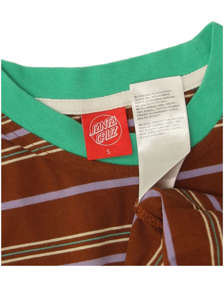 Santa Cruz Herre T-Shirt Top Lille Brun Stribet