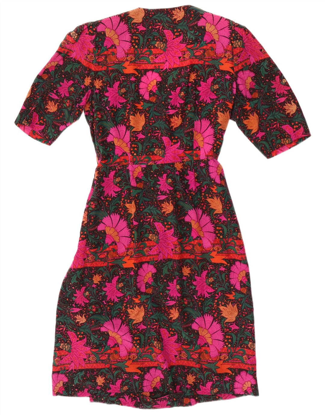 Vintage Dame A-Line Kjole UK 14 Medium Multicolored Floral