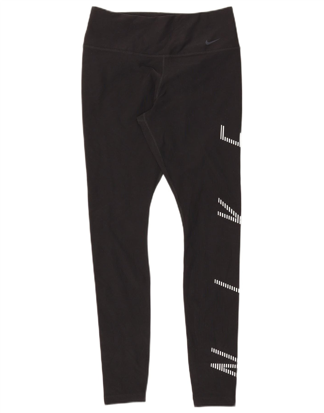 Nike Dame Dri Fit Grafiske Leggings UK 12 Medium Sort
