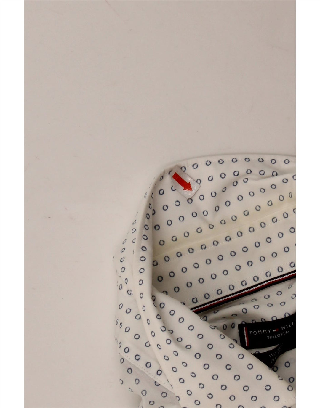 TOMMY HILFIGER Mens Tailored Shirt Size 42 16 1/2 Large White Geometric