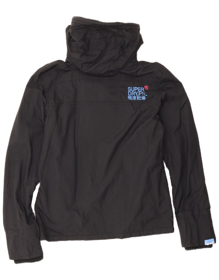 Superdry Windcheater Graphic Windbreaker Jacket UK 10 Small Black