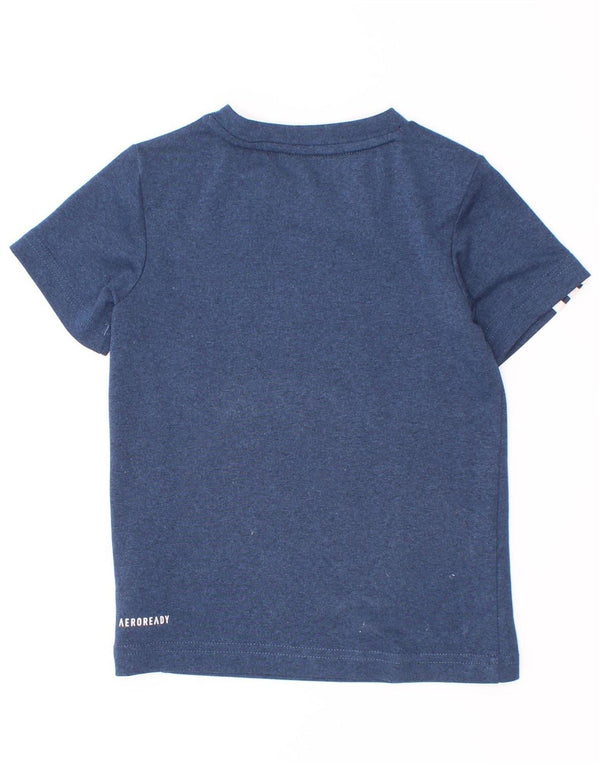 Adidas Boys Aeroready T-Shirt Top 2-3 År Blå Polyester