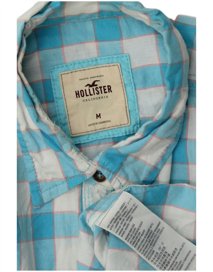 Hollister Dameskjorte UK 12 Medium Blue Gingham Cotton