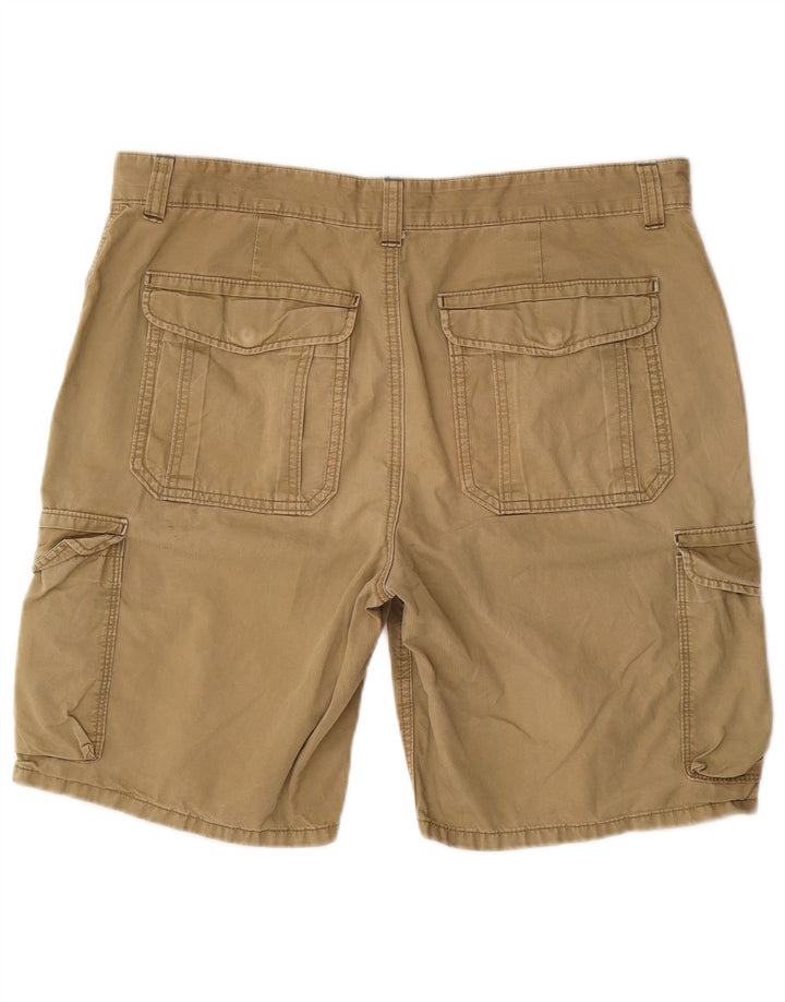 Marks & Spencer Herre Regular Fit Cargo Shorts W36 Large Khaki Cotton