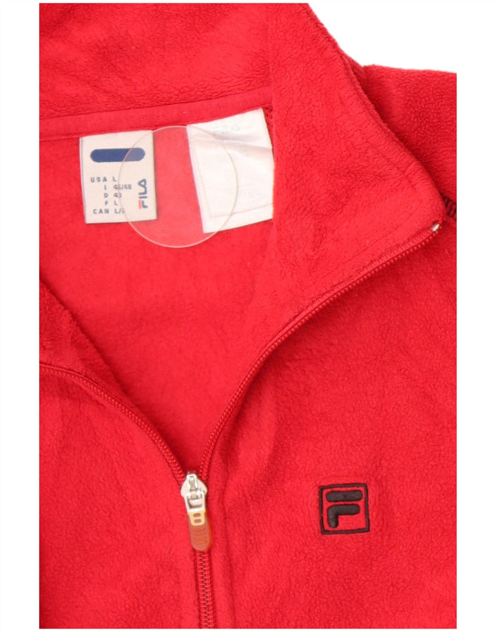 Fila Dame Fleece Jumper IT 46/48 Stor Rød Polyester med lynlås