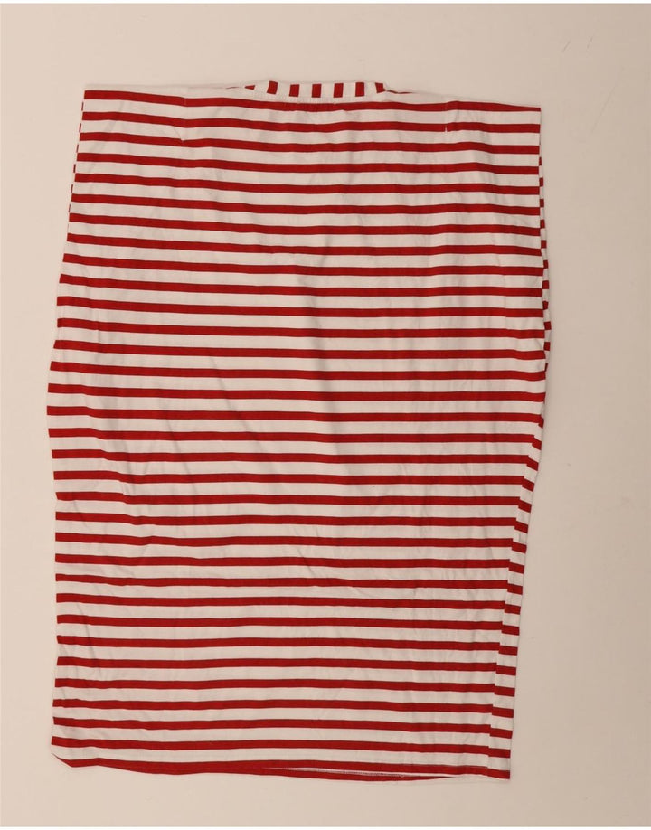 Zara Dame Oversized T-Shirt Kjole UK 14 Medium Rød Stribet