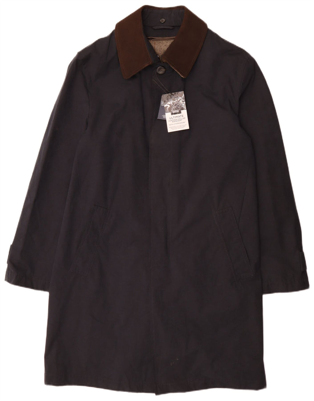 Marks & Spencer Herre Windbreaker Coat UK 36 Small Navy Blue Classic