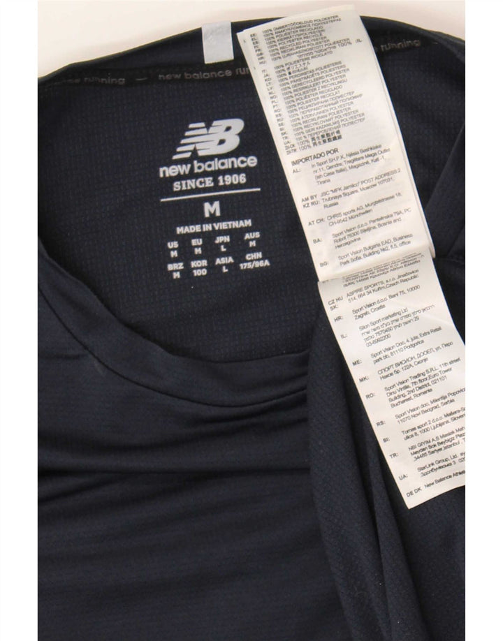 New Balance Herre Top Langærmet Medium Navy Blue Polyester