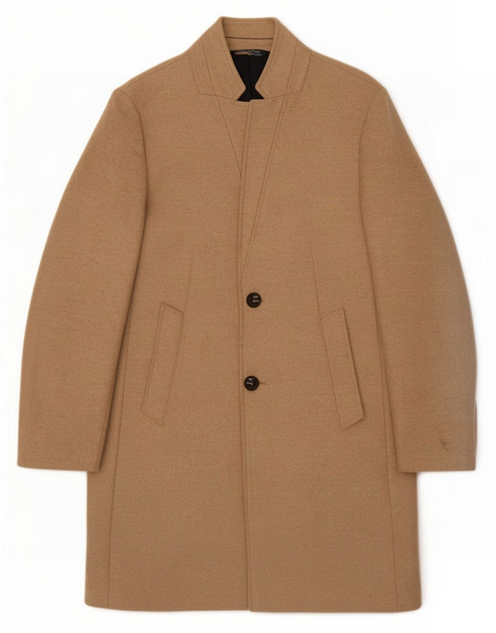 Zara Herre Overfrakke UK 38 Medium Beige Uld