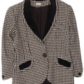 Egoiste Dame Blazer Jacket UK 14 Medium Black Houndstooth Classic