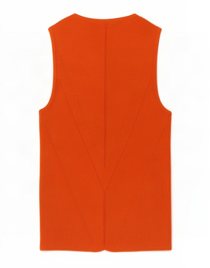 Zara Womens Crop Vest Top UK 10 Small Orange Viscose
