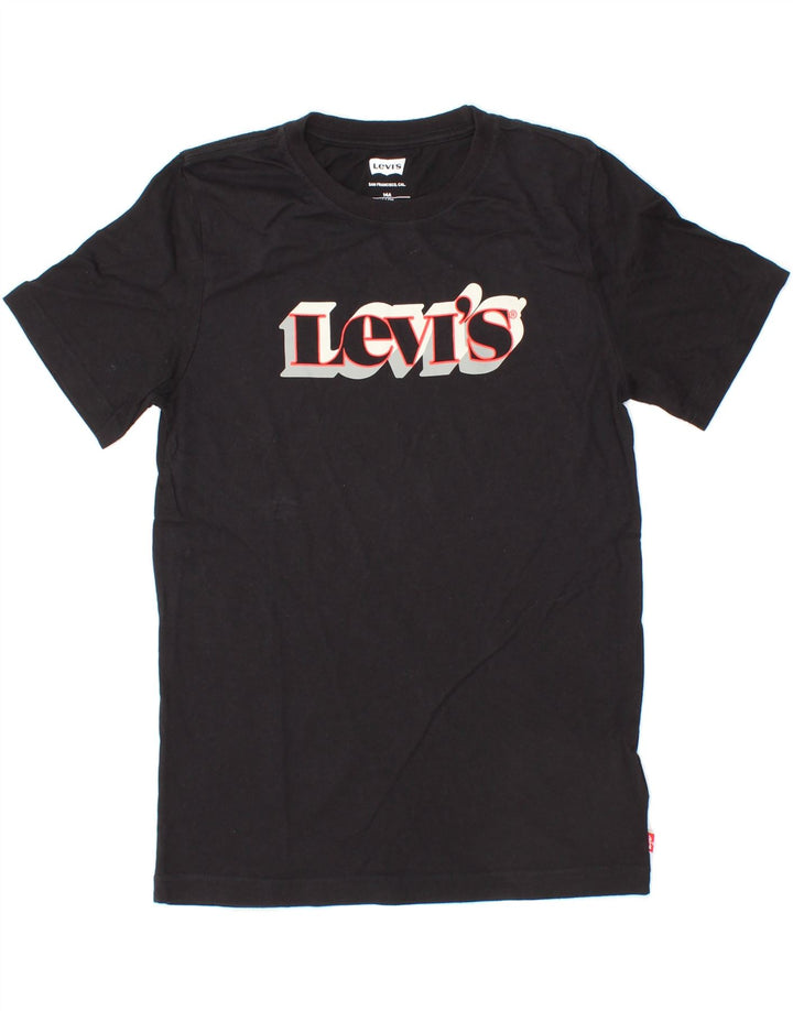 LEVI'S Boys Graphic T-Shirt Top 13-14 Years Black Cotton Vintage Levi's and Second-Hand Levi's from Messina Hembry 