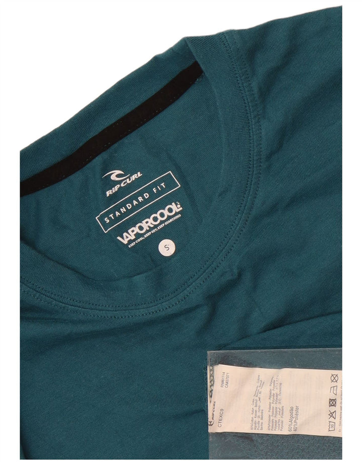 Rip Curl Herre Standard Fit T-Shirt Top Lille Blå Stribet Bomuld