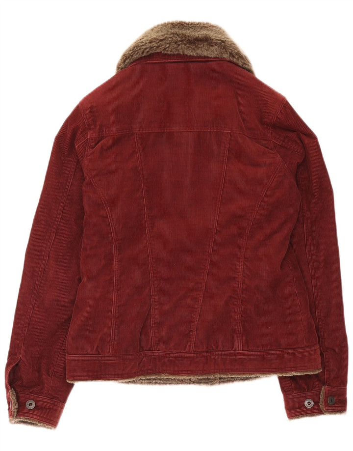 Monsoon Womens Corduroy Jacket UK 10 Small Bourgogne Bomuld