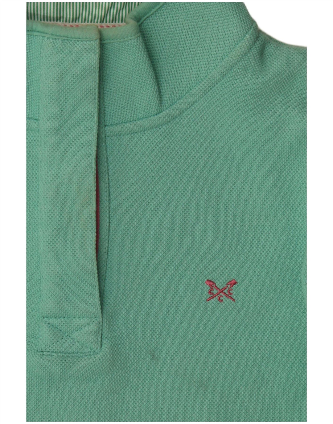 Besætningstøj Dame Button Neck Sweatshirt Jumper UK 12 Medium Green