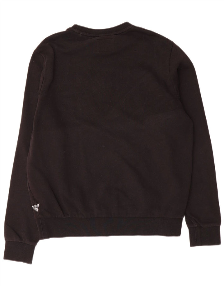 Guess Herre Grafisk Sweatshirt Jumper UK 34 Lille sort bomuld