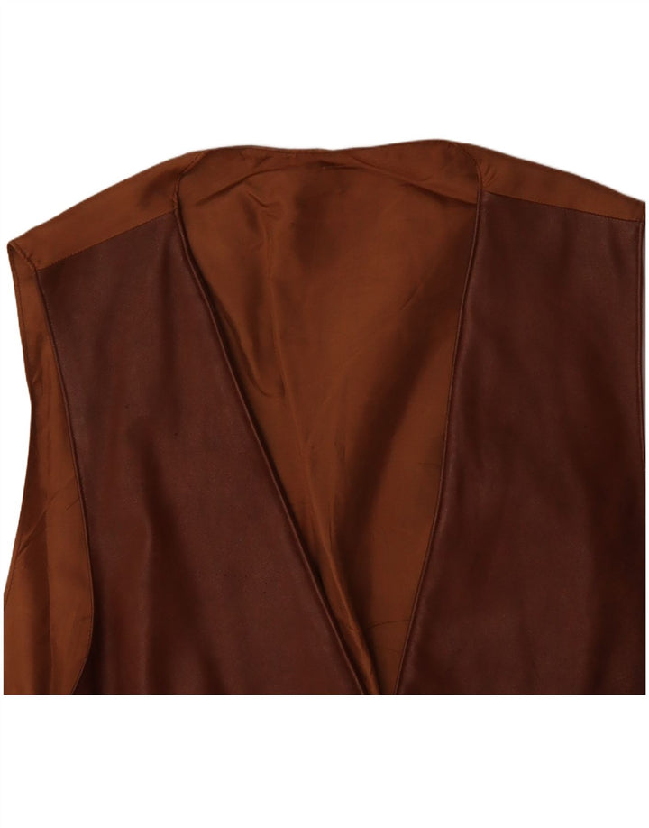 VINTAGE Lædervest til mænd Stor brunt læder