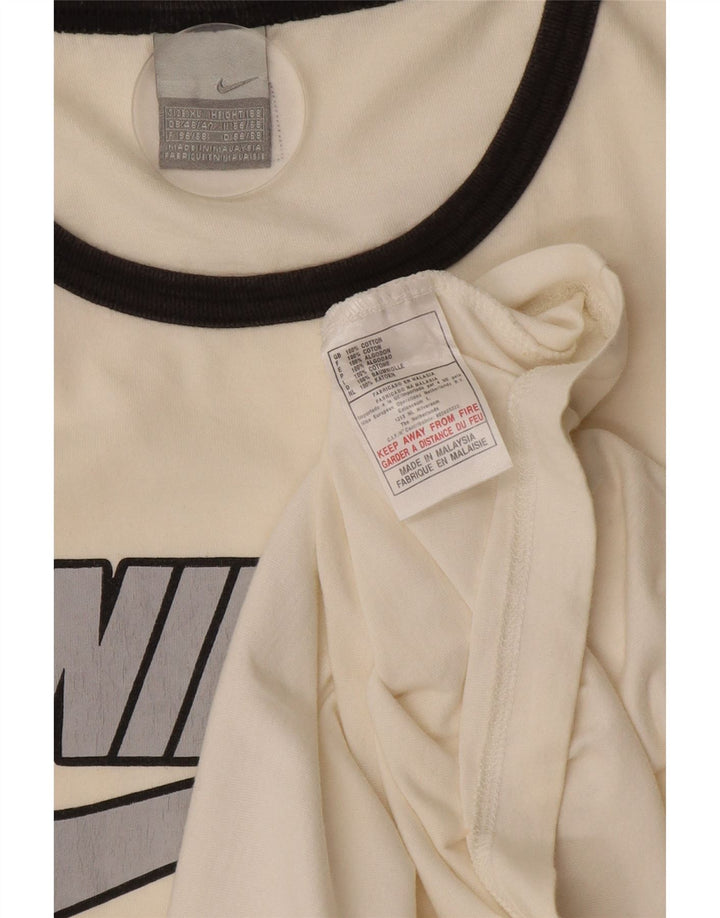 NIKE Herre grafisk vest Top UK 46/47 XL Off White Bomuld