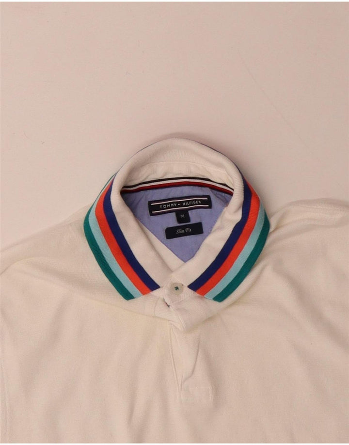 TOMMY HILFIGER Mens Slim Fit Polo Shirt Medium White