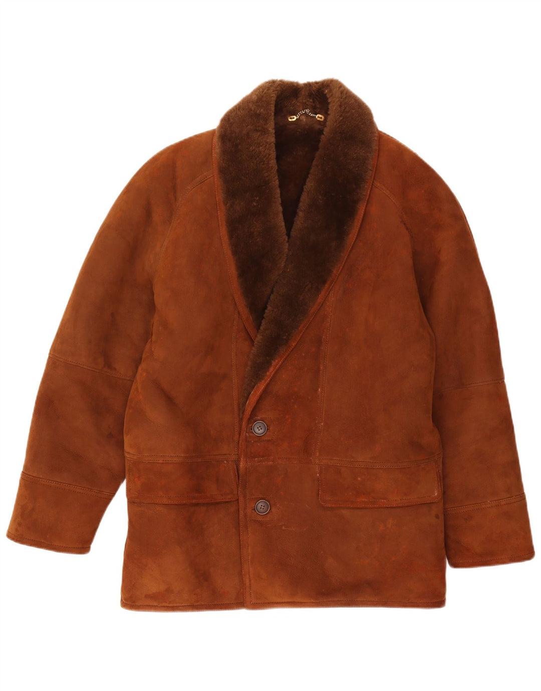Vintage Herre Shearling Jacket IT 46 Small Brown Shearling