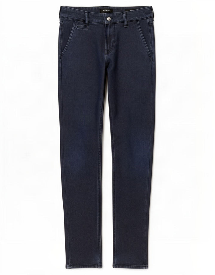 Guess Slim Chino-bukser til mænd W29 L32 Marineblå polyester