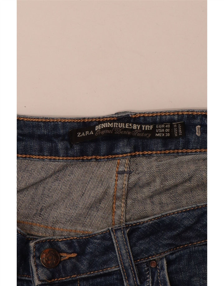 ZARA denimshorts til kvinder EU 40 Medium W30 Blå