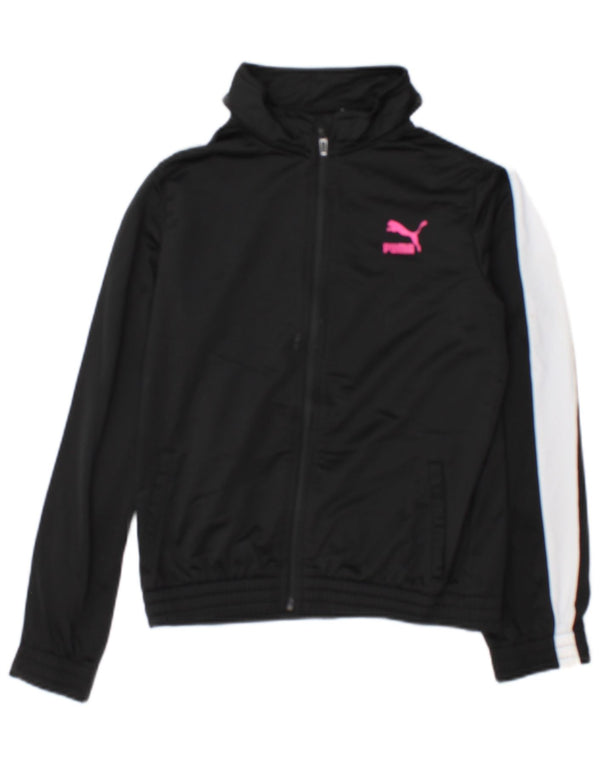 Puma piger grafisk træningsdragt topjakke 15-16 år XL Sort Colourblock