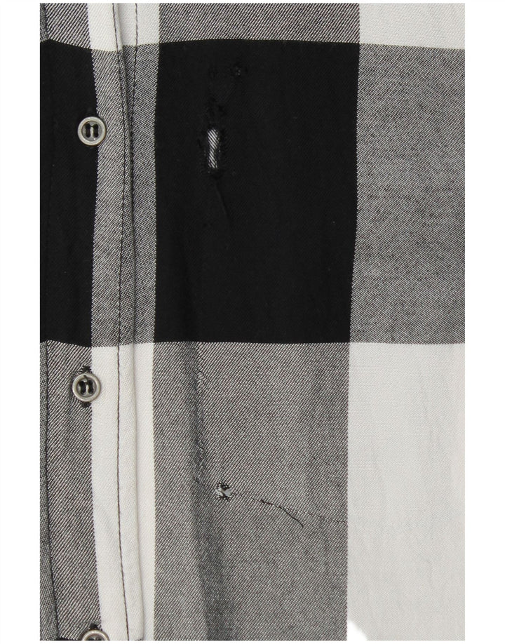 Zara Dameskjorte UK 12 Medium Sort Gingham