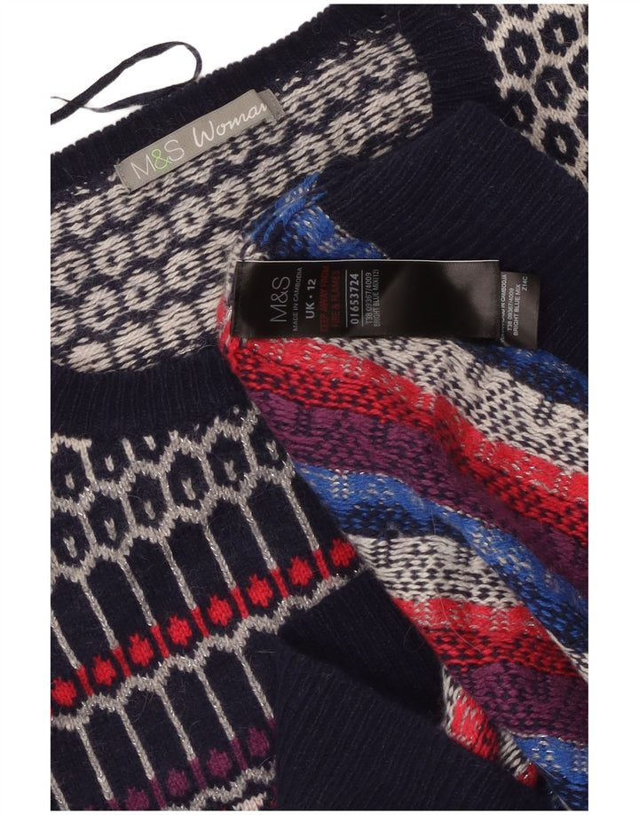 Marks & Spencer Dame sweater med rund hals DK 12 Medium Flerfarvet