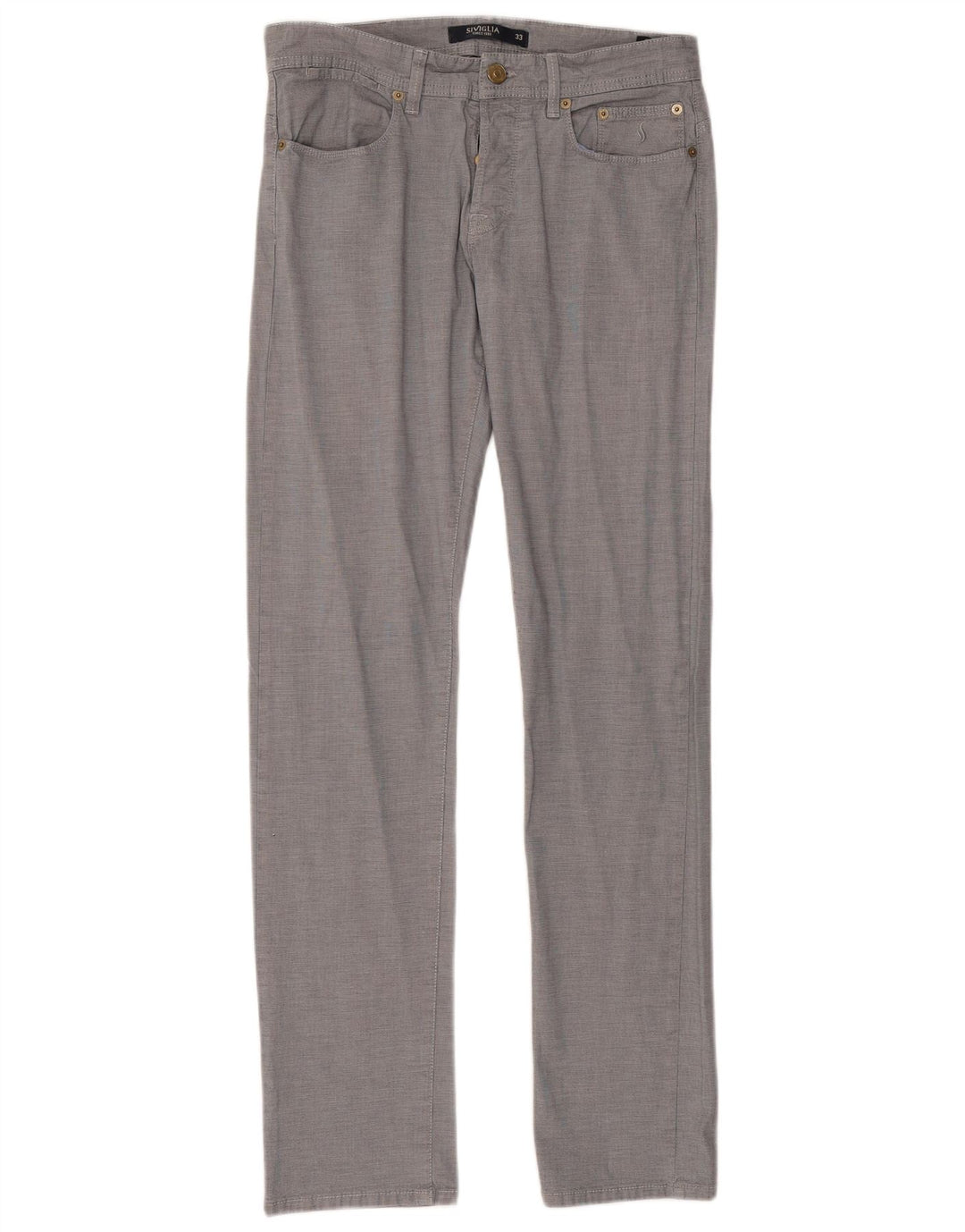 SIVIGLIA Lige fritidsbukser til kvinder W33 L33 blå ternet bomuld