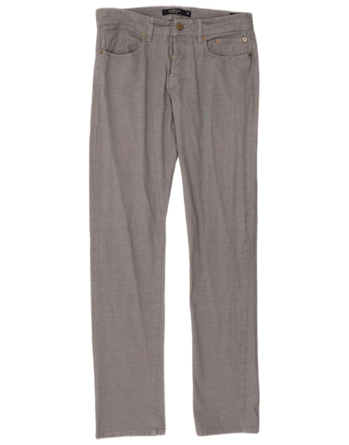 SIVIGLIA Lige fritidsbukser til kvinder W33 L33 blå ternet bomuld